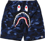 Bape Color Camo Shark Beach Shorts - Blue